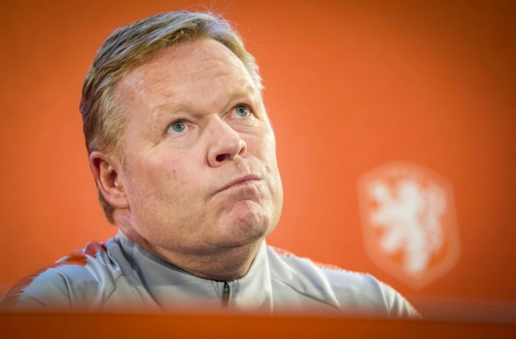 Le sélectionneur des Pays-Bas, Ronald Koeman, en conférence de presse à Zeist, le 12 novembre 2019