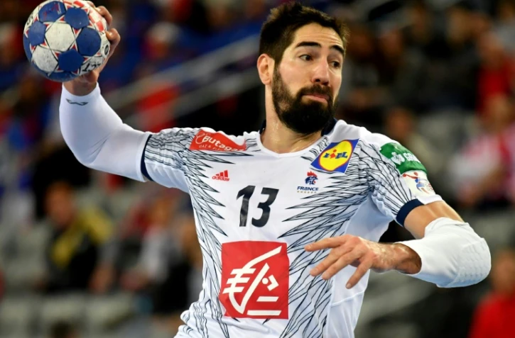 Le Français Nikola Karabatic face à la Serbie à l'Euro de handball, le 22 janvier 2018 à Zagreb
