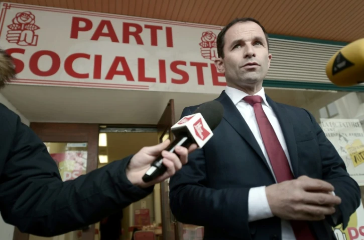Benoît Hamon au siège du PS le 4 janvier 2017 à Bayonne