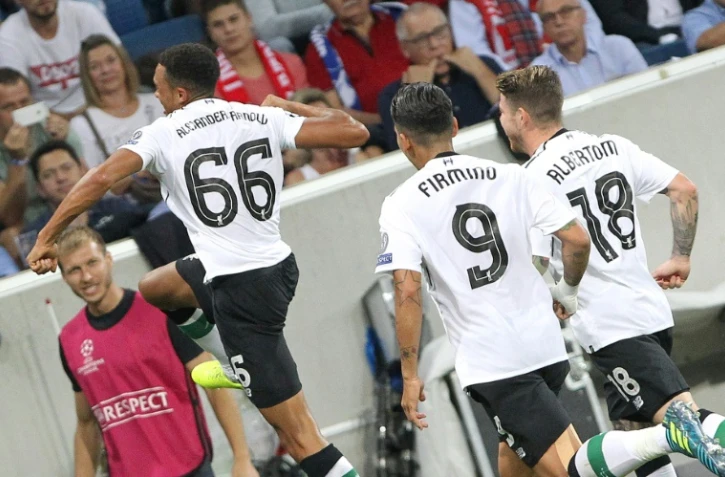 Le jeune Trent Alexander-Arnold  auteur du 1er but de Liverpool face à Hoffenheim, le 15 août 2017 à Sinsheim