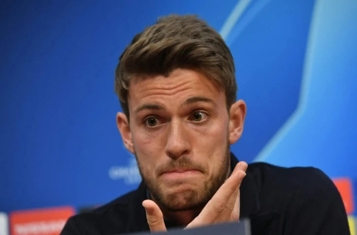 Le défenseur italien de la Juventus Daniele Rugani, lors d'un point-presse de veille de match à Amsterdam, le 19 avril 2019