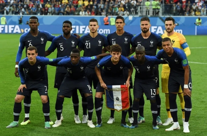 L'équipe de France avant sa demi-finale face à la Belgique, à Saint-Pétersbourg, le 10 juillet 2018