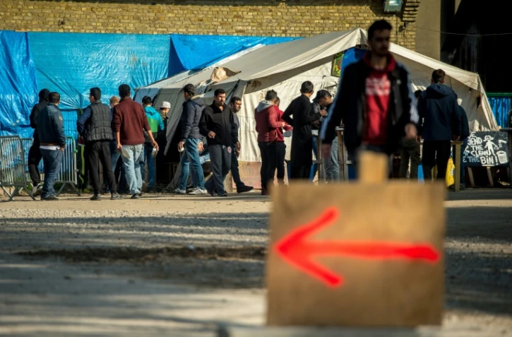 Des Kurdes irakiens dans le camp de Grande-Synthe (Nord), le 4 octobre 2016