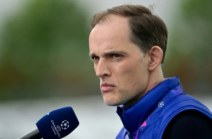 L'entraîneur de Chelsea Thomas Tuchel avant la demi-finale aller de Ligue des champions contre le Real Madrid, le 27 avril 2021 au stade Alfredo Di Stefano