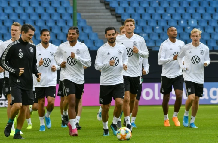 Séance d'entraînement pour les joueurs de l'Allemagne à Hambourg, le 5 septembre 2019 à la veille du match contre les Pays-Bas
