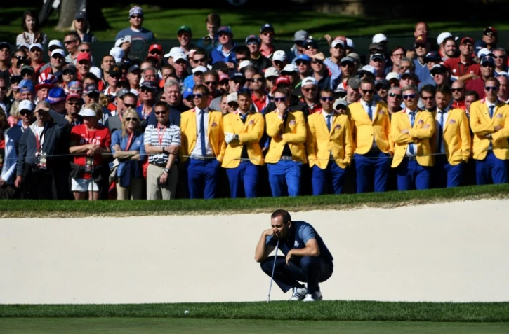 Sergio Garcia (Europe), le 30 septembre 2016 lors dee la Ryder Cup au Hazeltine National Golf Club de Chaska (Minnesota)