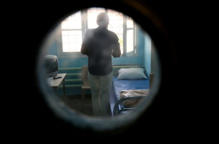 Un détenu dans sa cellule 4 août 2015 à Ville-sous-la-Ferte