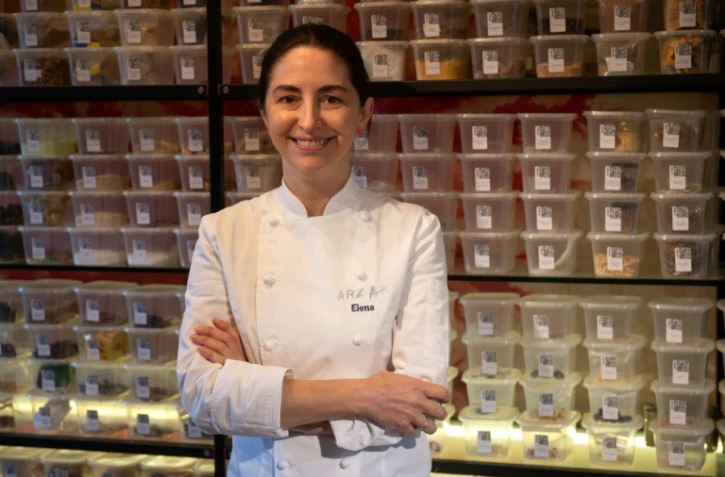 Elena Arzak, seule femme à la tête d'un restaurant trois étoiles en Espagne, à Saint-Sébastien (Nord), le 11 avril 2021