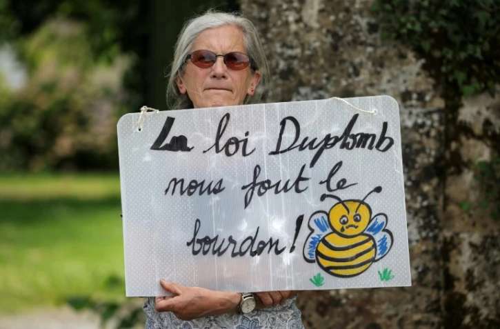 Une opposante à la loi Duplomb, membre de la Confédération paysanne, à Saint-Michel dans le Gers, le 5 juin 2025