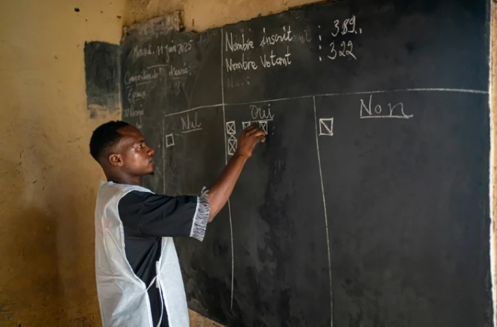 Comptage des bulletins de vote à Conakry, lors du référendum constitutionnel, le 21 septembre 2025 en Guinée