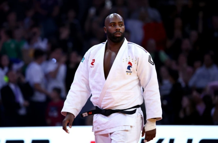 Le judoka français Teddy Riner lors de la finale du tournoi de Paris contre le Sud-Coréen Kim Min-jong, le 4 février 2024