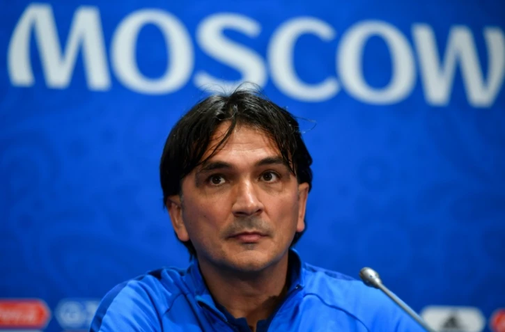Le sélection de la Croatie Zlatko Dalic en conférence de presse à Moscou le 10 juillet 2018 veille de la demi-finale face à l'Angleterre
