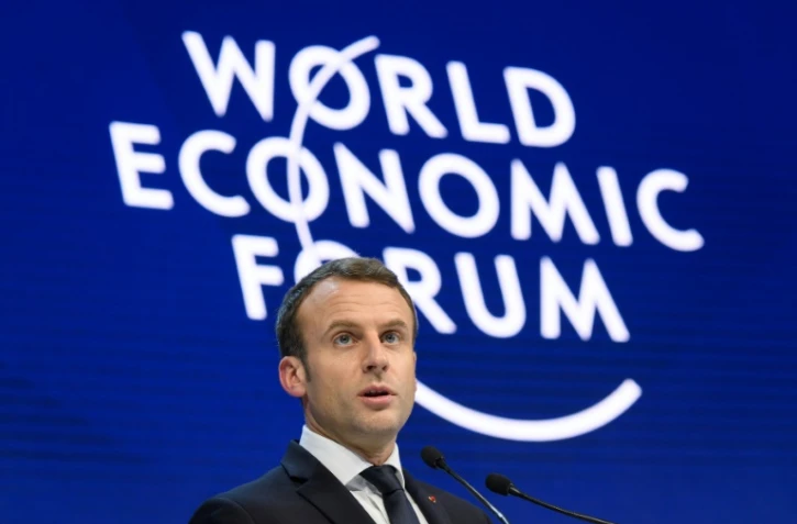 Emmanuel Macron à Davos en Suisse, le 24 janvier 2018