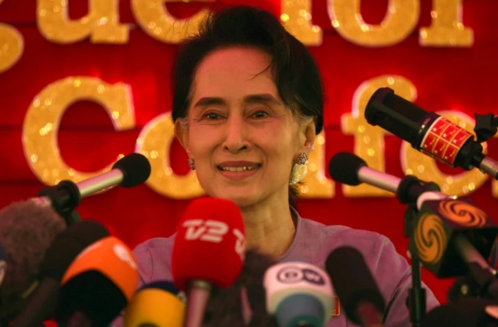 L'opposante birmane Aung San Suu Kyi, le 5 novembre 2015 à Rangoun