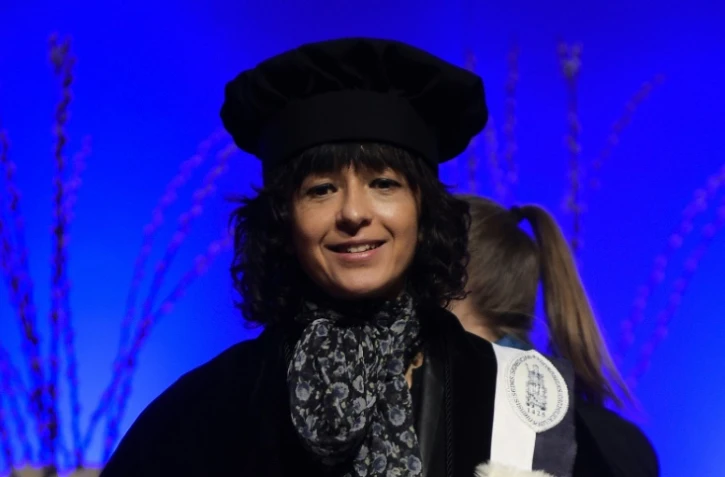 La microbiologiste Emmanuelle Charpentier, le 10 février 2016 à l'université de Leuven, en Belgique