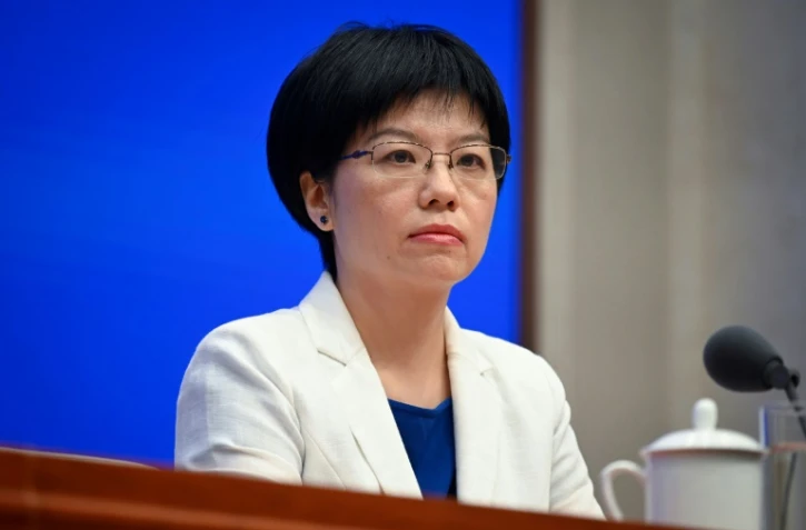 Xu Luying, une responsable du Bureau des affaires de Hong Kong et de Macao lors d'une conférence de presse à Pékin le 29 juillet 2019
