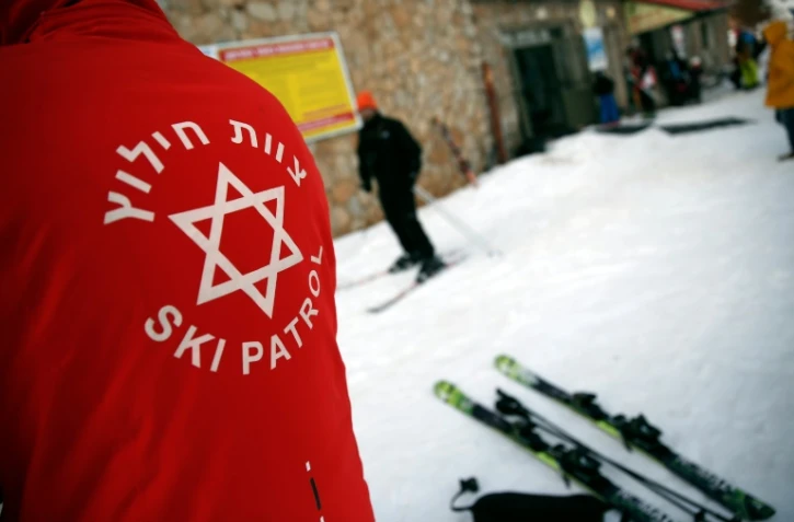 Un pisteur israélien de la station de ski du mont Hermon, dans le Golan occupé par l'Etat hébreu, le 21 janvier 2016