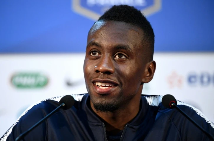 Le milieu de terrain français Blaise Matuidi en conférence de presse le 13 juillet 2018 à Istra, dans la région de Moscou