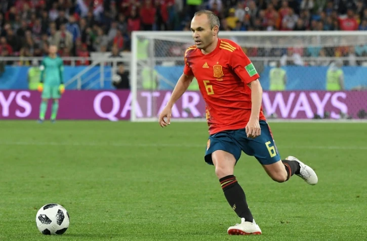 Le milieu espagnol Andres Iniesta lors du match face à Morocco à Kaliningrad le 25 juin 2018