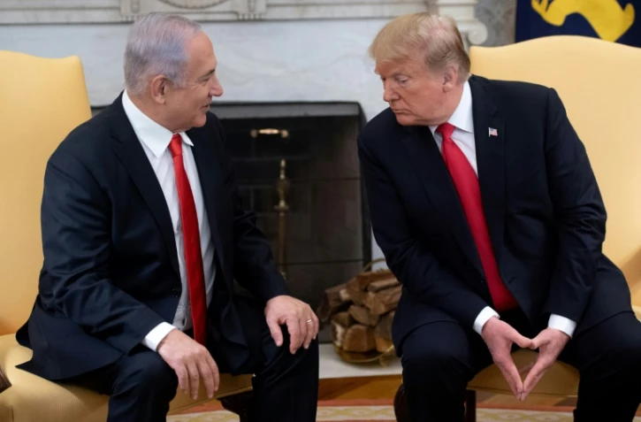 Le président américain Donald Trump et le Premier ministre israélien Benjamin Netanyahu, le 25 mars 2019 à la Maison Blanche, à Washington