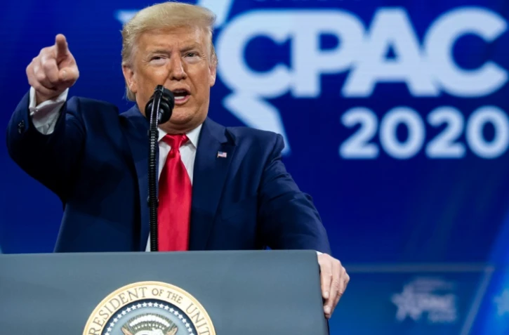 Donald Trump lors de la conférence CPAC à National Harbor, près de Washington, le 29 février 2020