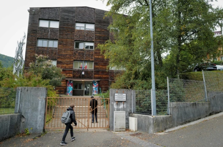 L'entrée du collège Pierre-Hyacinthe Cazeaux à Morez (Jura), le 4 octobre 2019