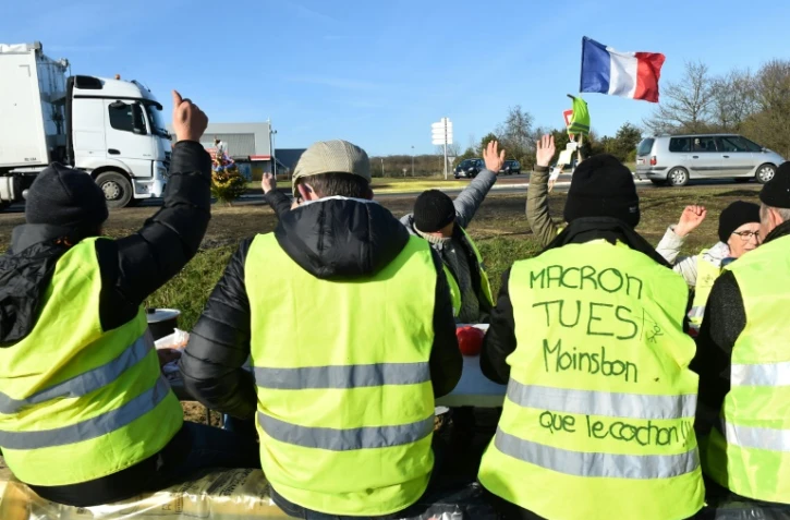 Des "gilets jaunes" à Voivres-lès-le-Mans, le 17 décembre 2018