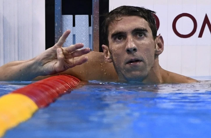 Michael Phelps après son succès en finale du 200 m 4 nages, aux JO de Rio le 11 août 2016