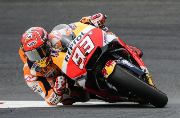 L'Espagnol Marc Marquez (Honda) lors de la 3e séance d'essais qualificatifs pour le GP d'Autriche, catégorie MotoGP, sur le circuit de Spielberg, le 12 août 2017