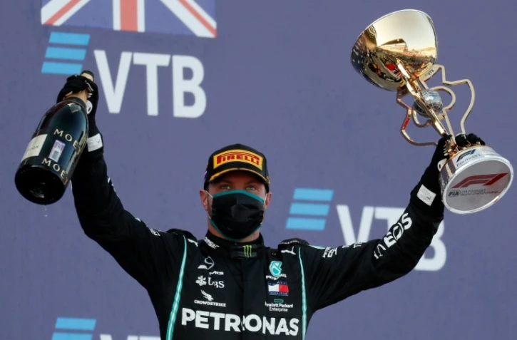 Le Finlandais Valtteri Bottas (Mercedes) vainqueur du GP de Russie, à Sotchi, le 27 septembre 2020