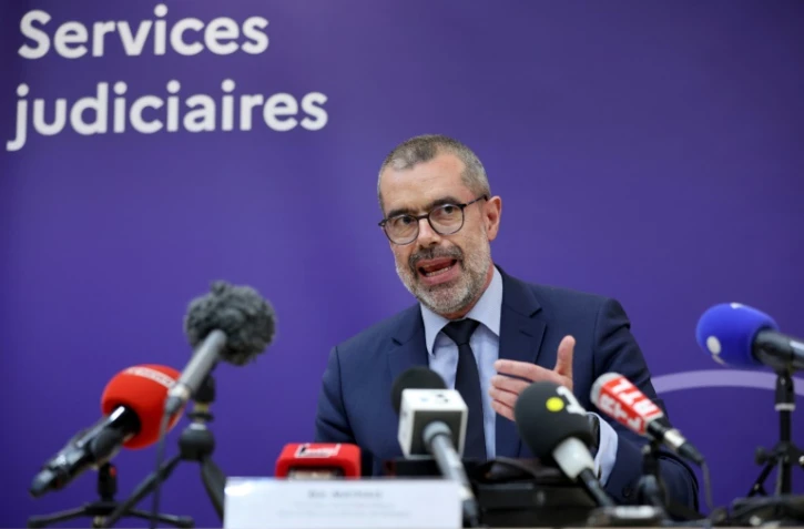 Le procureur de Bobigny Eric Mathais, lors d'une conférence de presse, le 1er avril 2022 à Bobigny