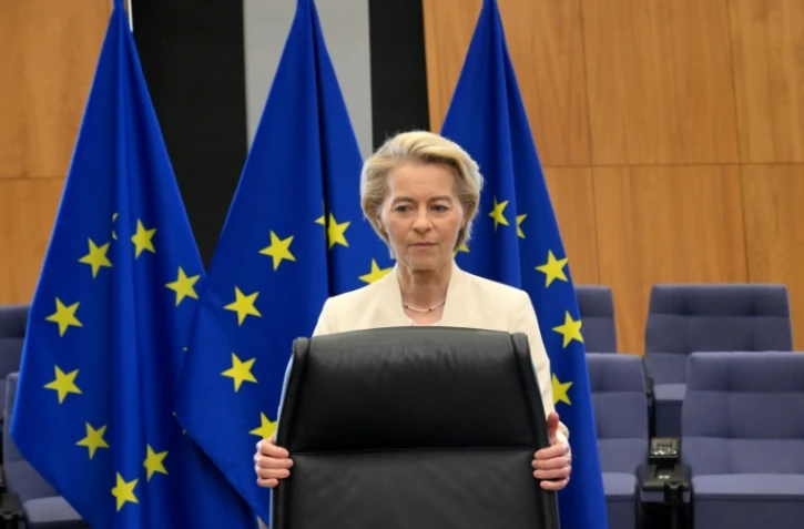 La présidente de la Commission européenne Ursula von der Leyen au siège de l'institution à Bruxelles en Belgique, le 5 mars 2025