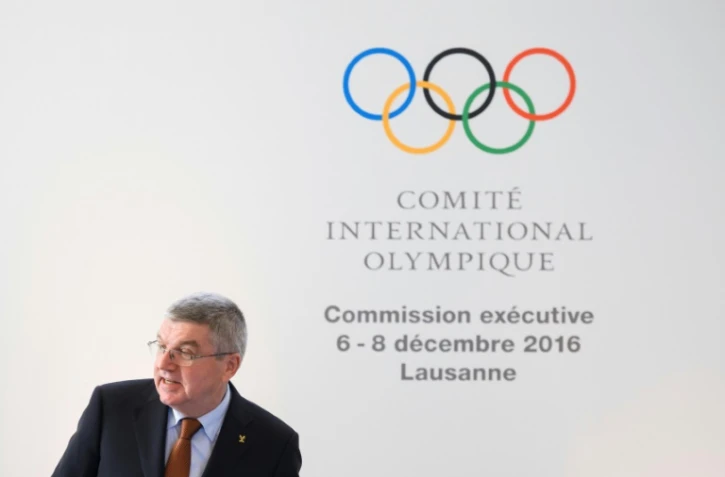 Le président du CIO Thomas Bach lors de son allocution à l'ouverture de la commission exécutive de l'instance sportive internationale, le 6 décembre 2016 à Lausanne
