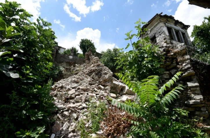 Les ruines de la maison Lolomani à Gjirokastra, le 15 juin 2018 en Albanie