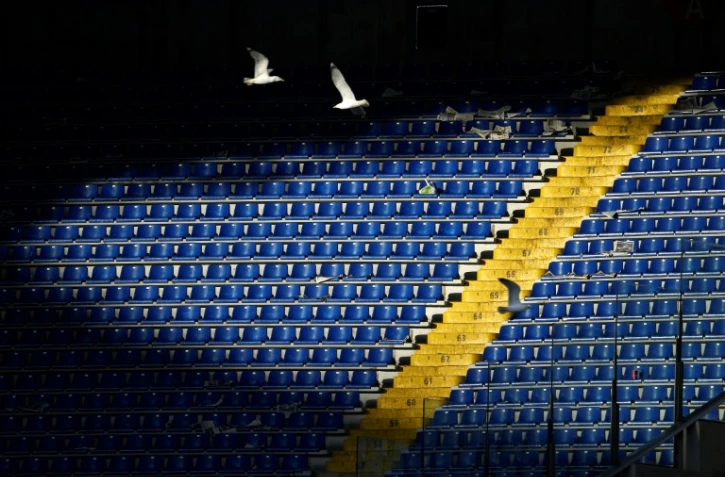 Une tribune vide lors du match de Serie A à huis clos entre la Lazio et Bologne au stade olympique de Rome le 
29 février 
