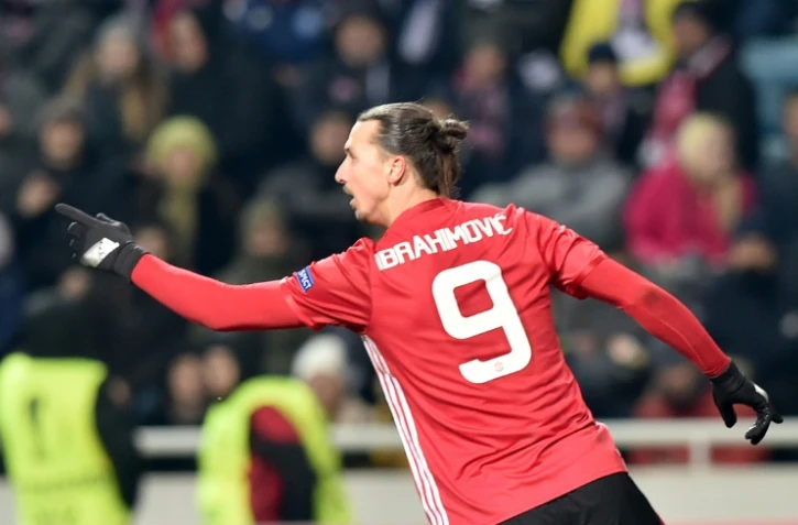 L'attaquant Zlatan Ibrahimovic auteur du second but pour Manchester United face à Louhansk en Europa League, le 8 décembre 2016 à Odessa   