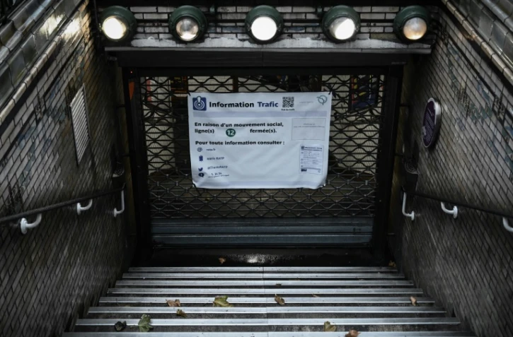 Une station de métro fermée le 6 décembre 2019 à cause de la réforme des retraites