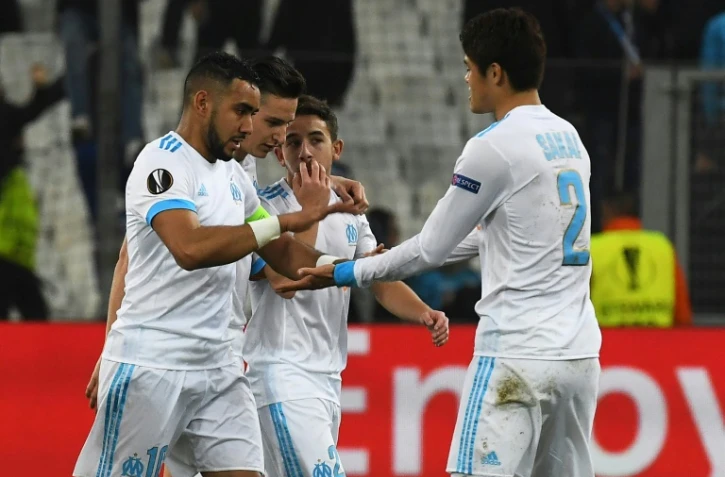 Les Marseillais restent sur un bon match nul face à Bilbao, avec notamment un but de leur capitaine Dimitri Payet, le 8 mars 2018 au Velodrome
