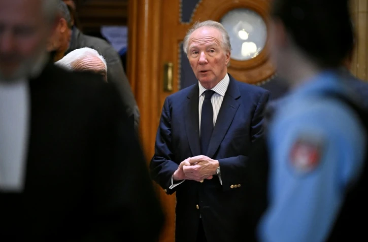 L'ex-ministre de l'Intérieur Brice Hortefeux le 16 mars 2026 au procès en appel de Nicolas Sarkozy dans l'affaire du financement libyen, à Paris