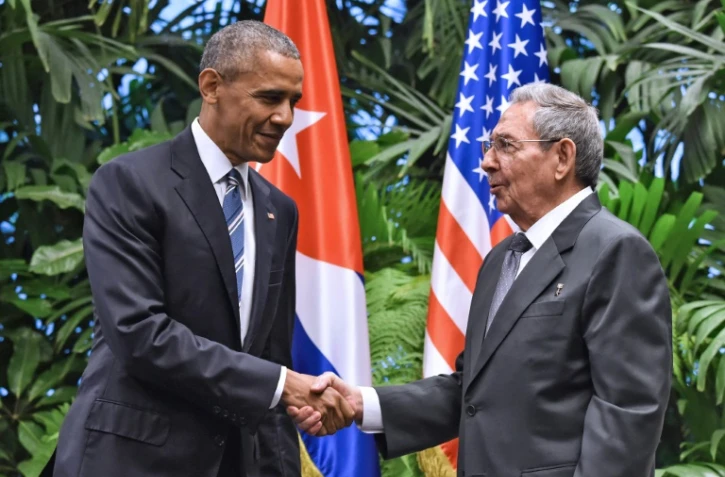 Le président américain Barack Obama et son homologue cubain Raul Castro à La Havane le 21 mars 2016