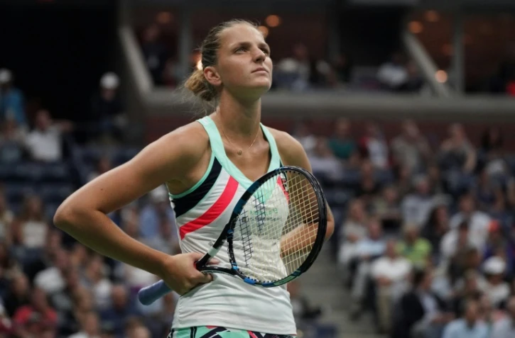La Tchèque Karolina Pliskova face à l'Américaine CoCo Vandeweghe en quarts de finale de l'US Open, le 6 septembre 2017 à New York