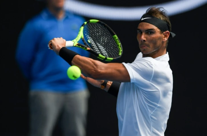L'Espagnol Rafael Nadal lors du match contre l'Allemand Florian Mayer, lors de l'Open d'Australie, le 17 janvier 2017 Ă Melbourne