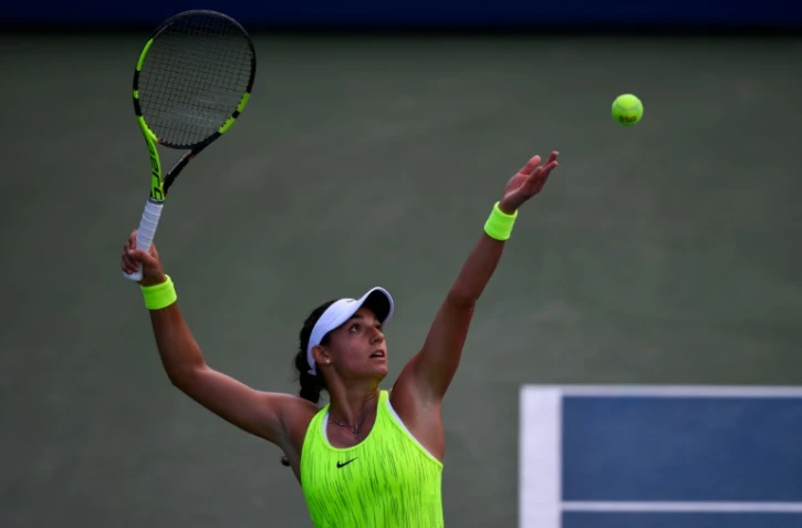 Caroline Garcia face à Pauline Parmentier au 1er tour de l'US Open, le 30 août 2016 à New York