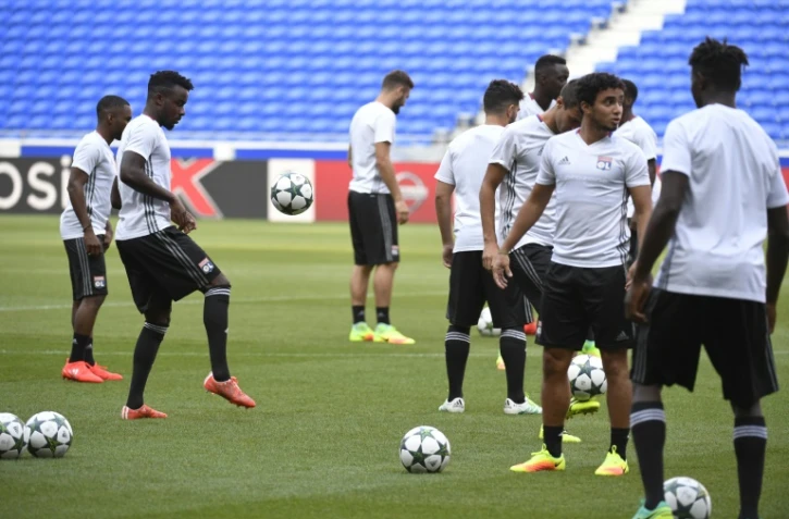 Les joueurs de l'OL à l'entraînement, le 13 septembre 2016 à Lyon