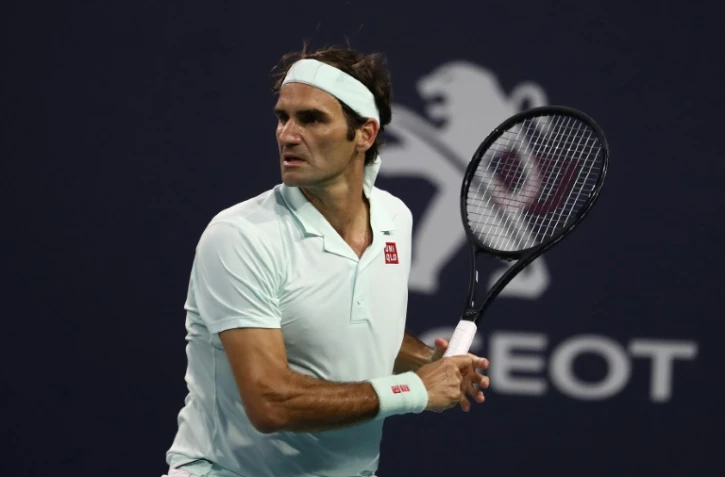 Roger Federer, lors du Masters 1000 de Miami, le 29 mars 2019