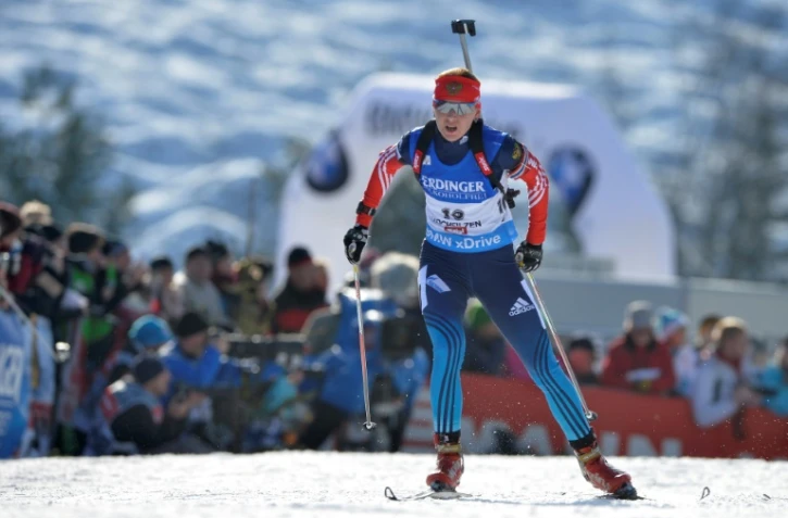 La Russe Ekaterina Glazyrina, le 14 décembre 2014 lors de l'étape de la Coupe du monde à Hochfilzen