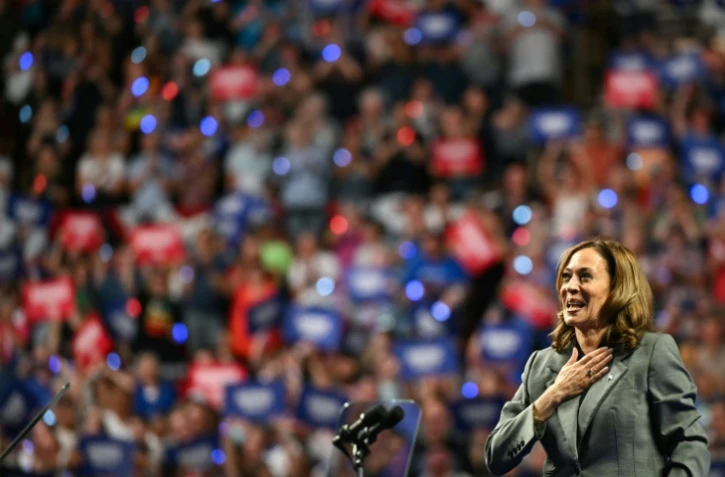 Kamala Harris lors d'un meeting de campagne à Madison, dans le Wisconsin, le 20 septembre 2024
