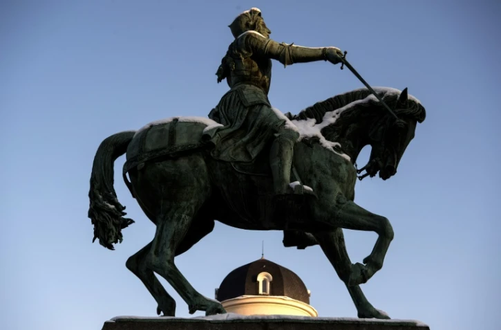 La statue de Jeanne d'Arc à Orléans le 8 février 2018
