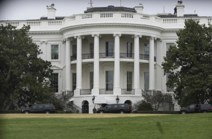 Arrivée de l'escorte du président américain Donald Trump à la Maison Blanche, le 26 mars 2017 