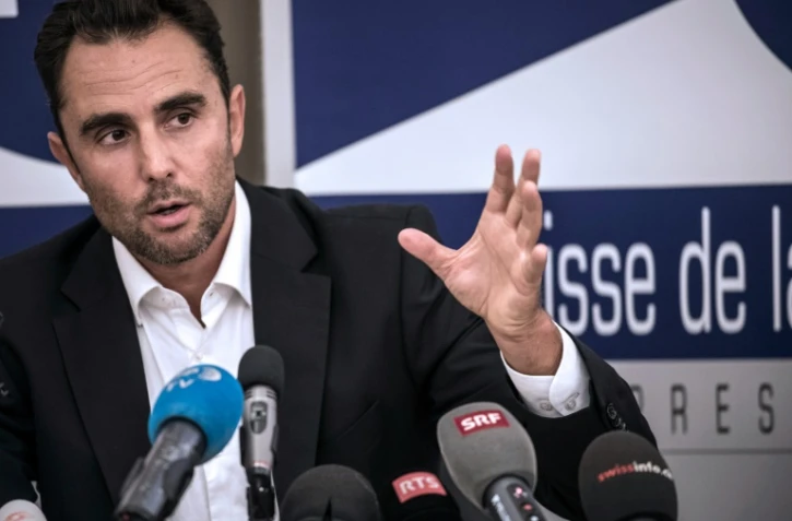 Hervé Falciani, l'ancien banquier de la HSBC, a Divonne-les-Bains le 28 octobre 2015